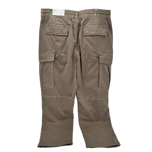 American Eagle Pants Mens Large Relaxed Cargo Flex Khaki Tan COMFY NEW - Picture 3 of 10